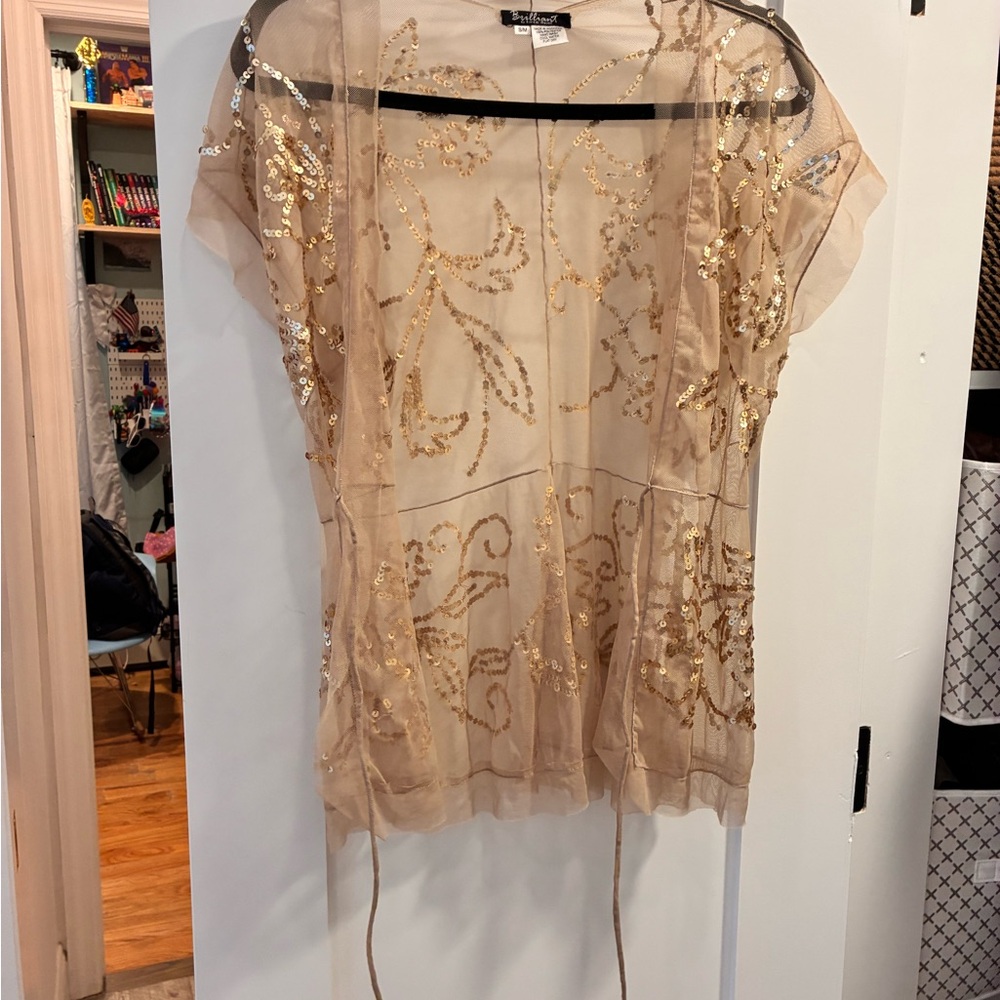 Rebrilliant Gold Sequin Women's Blouse - Picture 4 of 5